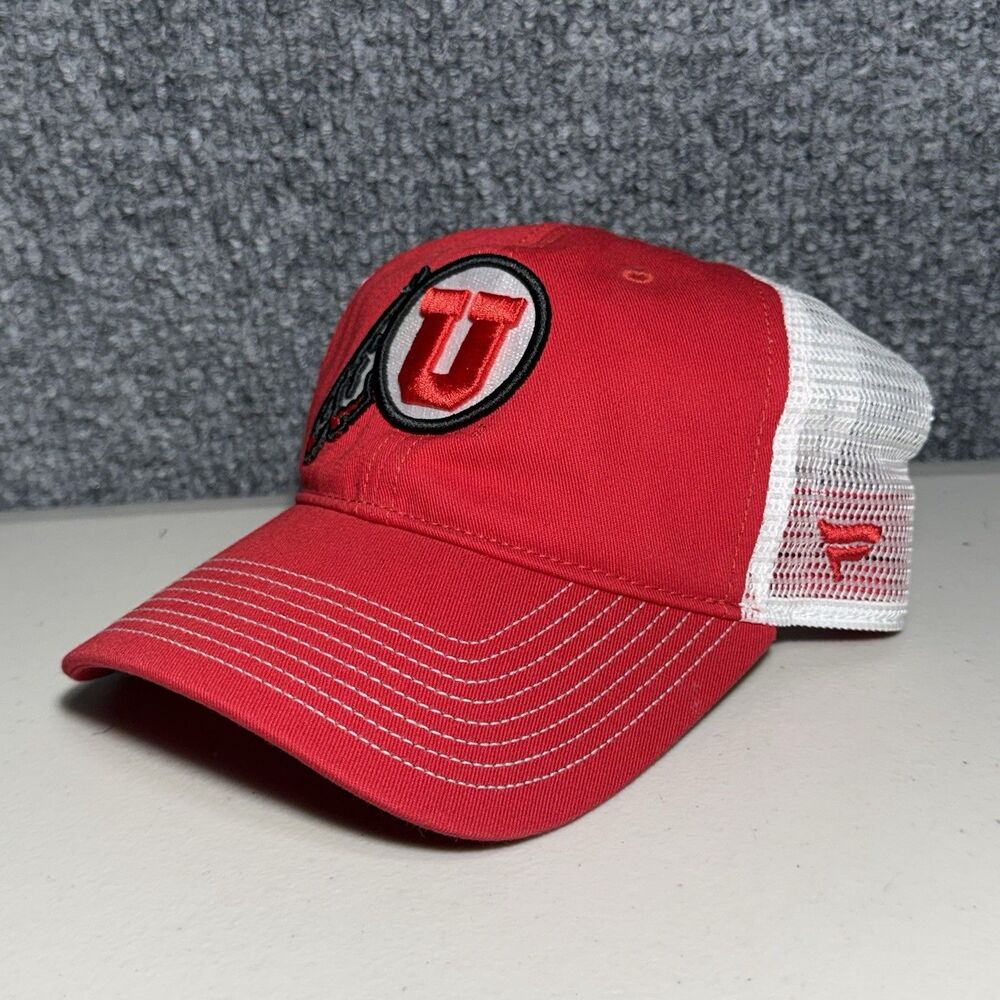 Utah Utes Hat NCAA Fanatics Snapback‎ Adjustable Trucker Mesh Cap Red One Size - Picture 2 of 7